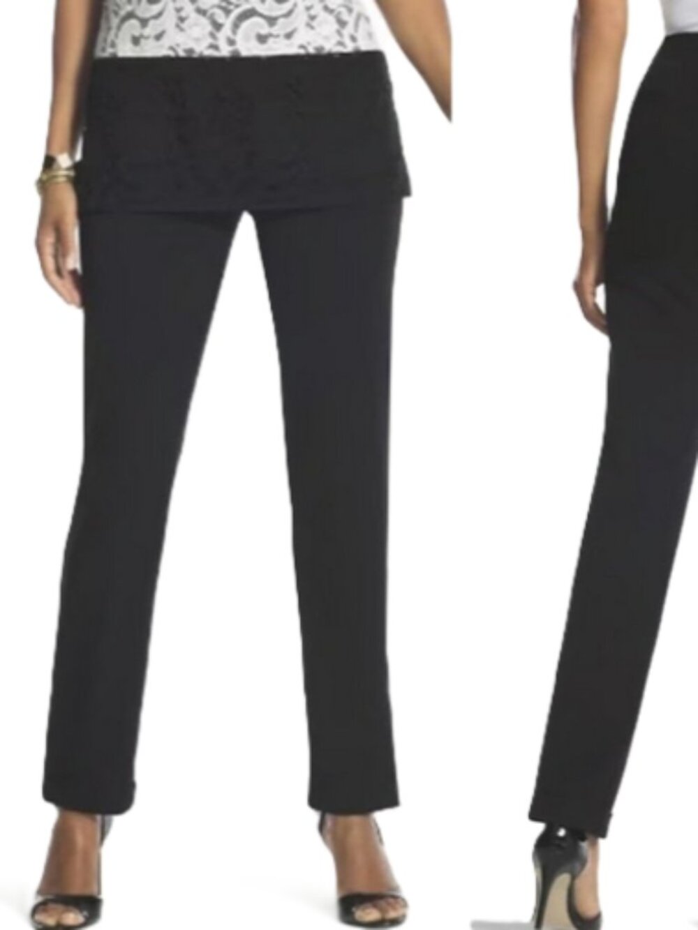 Chico's Magique Black Zip Pocket Pull On Pants size 2